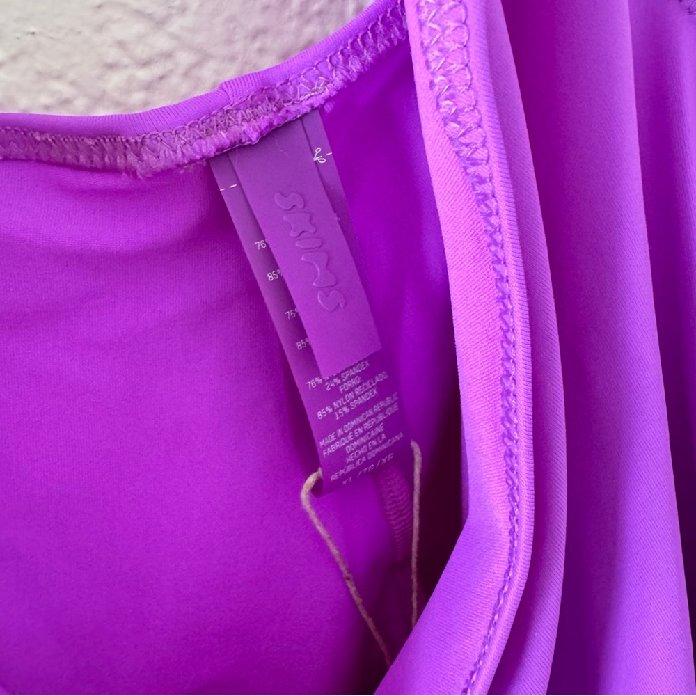 NWT Skims Recycled Swim  Cut Out Tank Dress in Violet - Picture 6 of 8